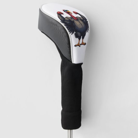 Kalkoen Bodybuilding Thanksgiving Day Sportschool Golfheadcover (Schuin)