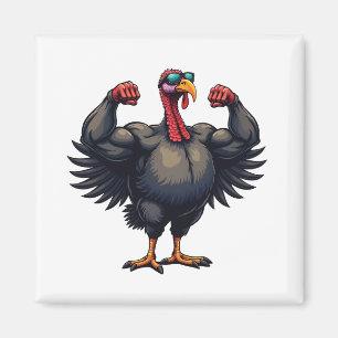 Kalkoen Bodybuilding Thanksgiving Day Sportschool Magneet