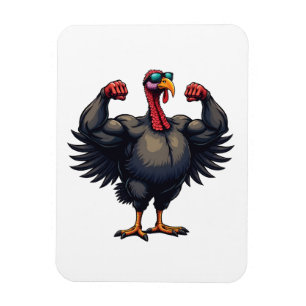 Kalkoen Bodybuilding Thanksgiving Day Sportschool Magneet