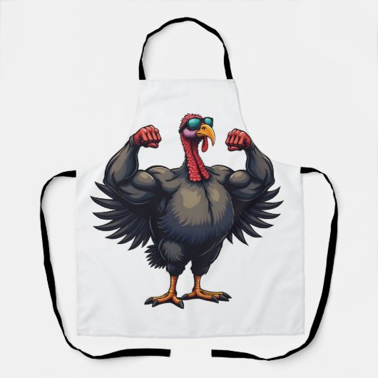 Kalkoen Bodybuilding Thanksgiving Day Sportschool Schort (Voorkant)