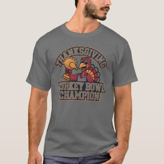 Kalkoen Bowl Kampioen Spel Dag Eten Voetbal Pret T-shirt