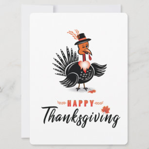 Kalkoen Cartoon met Hoed Happy Thanksgiving Kaart