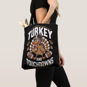 Kalkoen en touchdowns Thanksgiving voetbal Draagtas