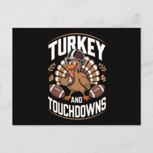 Kalkoen en touchdowns Thanksgiving voetbal Feestdagenkaart