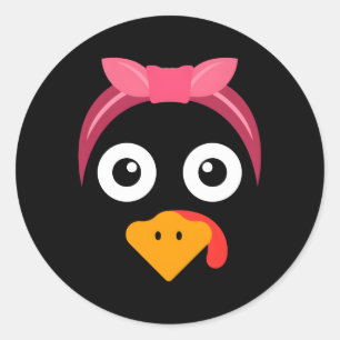 kalkoen gezicht k hoofdband running pelgrim trot B Ronde Sticker