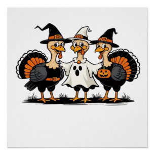 Kalkoen Halloween Boo, Thanksgiving Kalkoen, Griez Perfect Poster