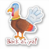 Kalkoen Handschoen Sticker (Voorkant)