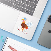 Kalkoen Handschoen Sticker (Laptop met iPhone)