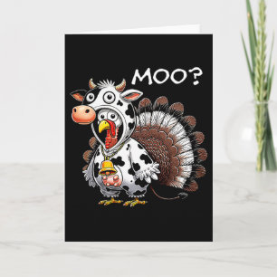Kalkoen Koe Grappige Kalkoen Moe Koe Thanksgiving  Kaart
