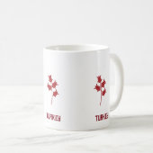 Kalkoen koffie Mok met tulpen (Voorkant rechts)