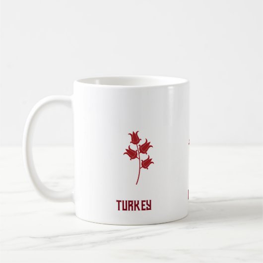 Kalkoen koffie Mok met tulpen (Links)
