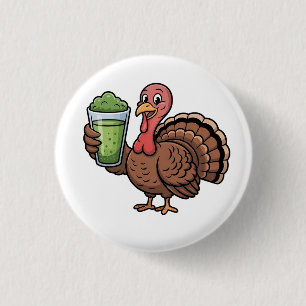 Kalkoen Matcha-liefhebbers Thanksgiving Ronde Button 3,2 Cm