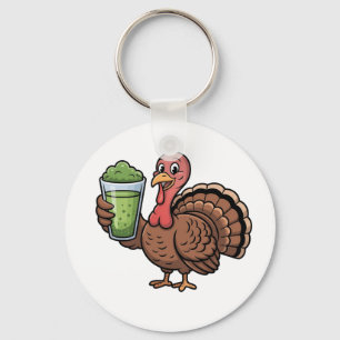 Kalkoen Matcha-liefhebbers Thanksgiving Sleutelhanger