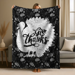 Kalkoen met dank Thanksgiving Vintage Fleece Deken