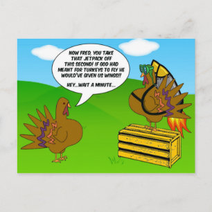 Kalkoen met Jetpack - Grappige Thanksgiving Ansich Feestdagenkaart