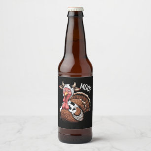 Kalkoen Moo Grappige Thanksgiving Bier Etiket