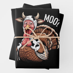 Kalkoen Moo Grappige Thanksgiving  Inpakpapier Vel