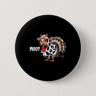 Kalkoen Moo Grappige Thanksgiving Kinderen Jongens Ronde Button 5,7 Cm