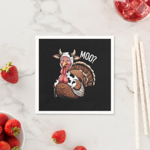 Kalkoen Moo Grappige Thanksgiving Servet