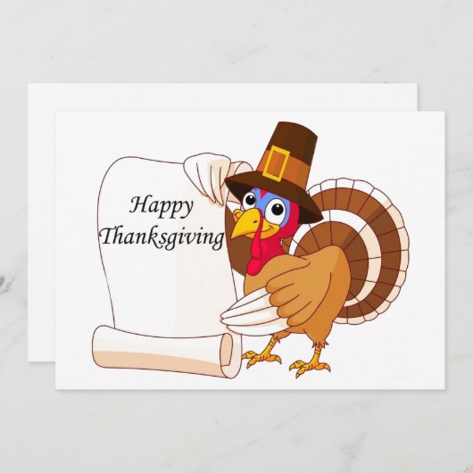 Kalkoen op Thanksgiving day Feestdagenkaart (Voorkant / Achterkant)