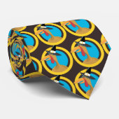 Kalkoen Pelgrims, blauw en geel Stropdas (Opgerold)