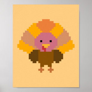 Kalkoen - Pixel Art Poster