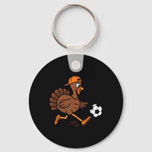 Kalkoen speelt voetbal Thanksgiving kalkoen kinder Sleutelhanger