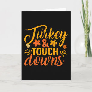 Kalkoen Touch Downs Thanksgiving Familie Voetbal Kaart