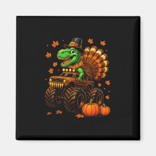 Kalkoen Trex Monster Truck Dinosaur Herfst Thanksg Magneet