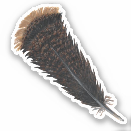 kalkoen veer vinyl Sticker (Voorkant)