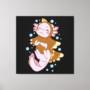 Kalkoen Vermomming Axolotl Pret Canvas Afdruk