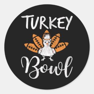 Kalkoen Voetbal Thanksgiving Familie Voetbal Liefh Ronde Sticker