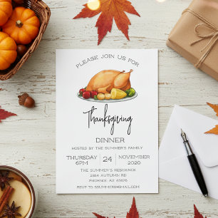 Kalkoen voor Thanksgiving Dinner Kaart