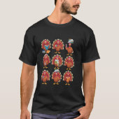 Kalkoenen Boeken lezen Herfst Thanksgiving Leraren T-shirt (Voorkant)