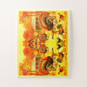 Kalkoenen en kippen legpuzzel (Verticaal)