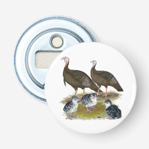 Kalkoenen Oosterse Wilde Familie Button Flesopener