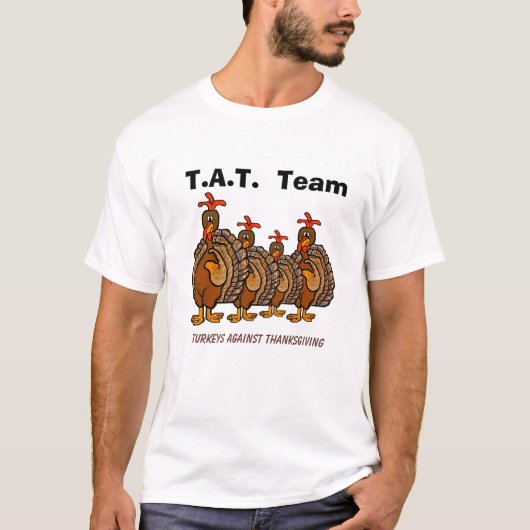 Kalkoenen tegen Thanksgiving Funny T-shirt (Voorkant)