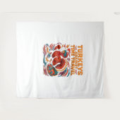 Kalkoenen tegen tijdreizen - Grappige retro Turkij Wandkleed (Voorkant (horizontaal))