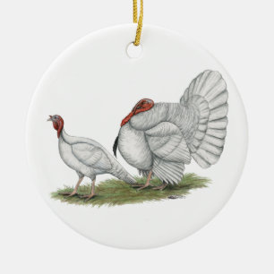 Kalkoenen White Hollands Keramisch Ornament
