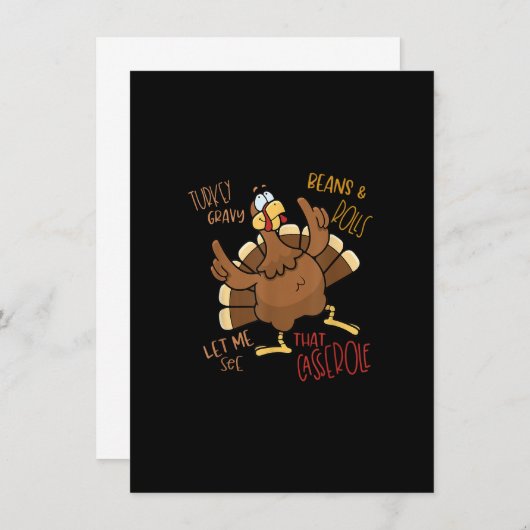 Kalkoengravybonen en broodjes ovenschotel kalkoen kaart (Voorkant / Achterkant)