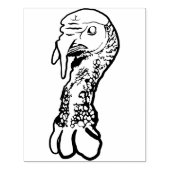 kalkoenhoofd-rubberstempel 	rubberstempel (Afrduk)