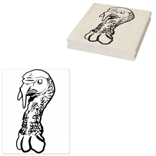 kalkoenhoofd-rubberstempel 	rubberstempel (Gestempeld)