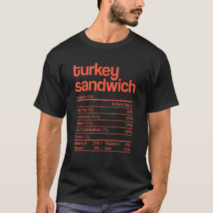 Kalkoensandwich voedingsfeiten Thanksgiving Kerstm T-shirt