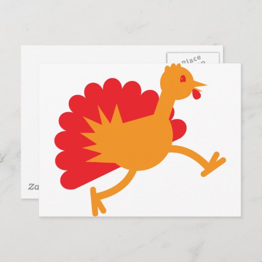 Kalkoenvogel op de vlucht! briefkaart (Voorkant / Achterkant)