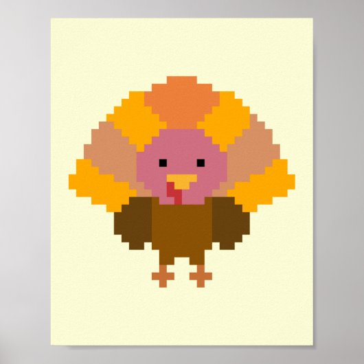 Kalkoon - Pixel Art Poster (Voorkant)