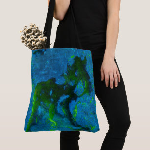 Kalksteen Abstract in de Groenen en Aqua Blues Draagtas