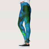 Kalksteen Abstract in de Groenen en Aqua Blues Leggings (Links)
