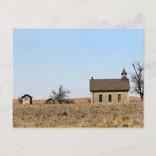 Kalksteen Bichet Schoolhouse in Kansas Briefkaart (Voorkant)
