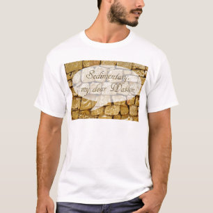 Kalksteen muur en slechte geologie grap t-shirt