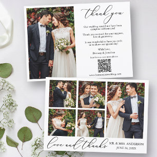 Kalligrafie 6 Foto's Liefde Bedankt QR Code Bruilo